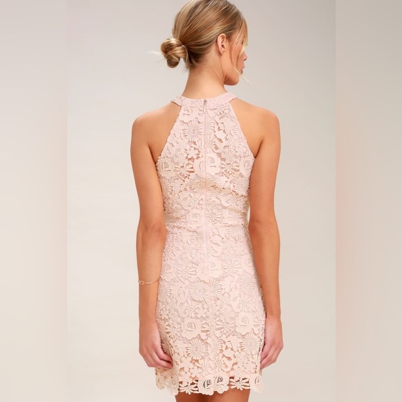 Blush Pink Lace Mini Dress - Picture 2 of 6